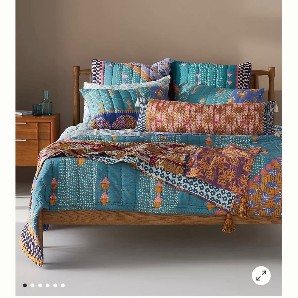 Anthropology quilt and euro shams